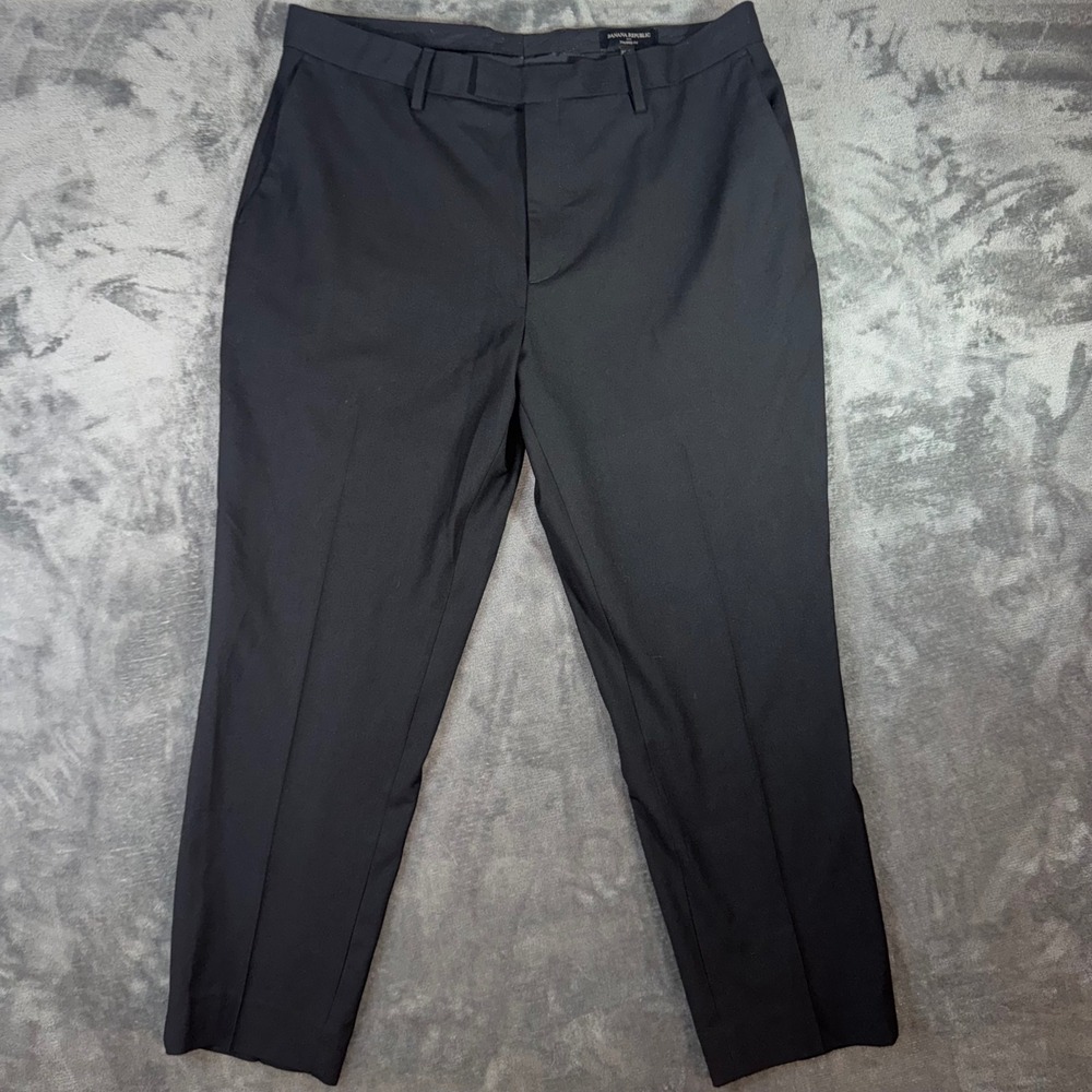 Mens 36x30 Banana Republic Tailored Fit Dress Pants Black Excellent Flat Front